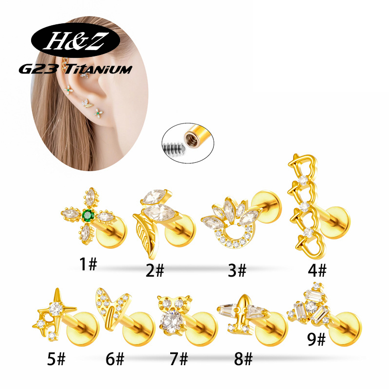 Body Jewelry Implant Grade - 1 pièce Piercing Labret en Titane