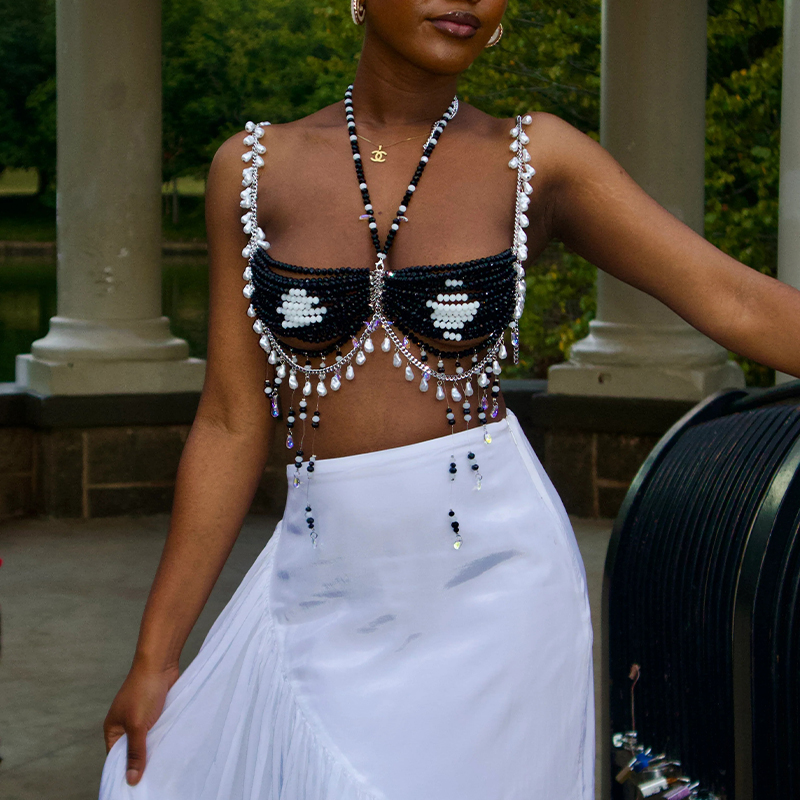 Body Jewelry Nipple Chain - Chaîne de corps en cristal pour