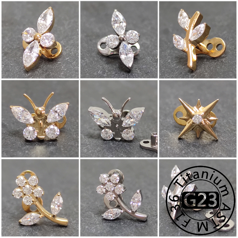 G23 titane Zircon Micro ancre  - Body Jewelry Dermal avis et prix