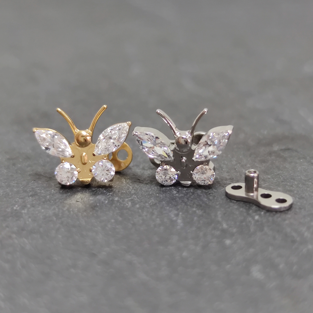 G23 titane Zircon Micro ancre  - Body Jewelry Dermal avis et prix