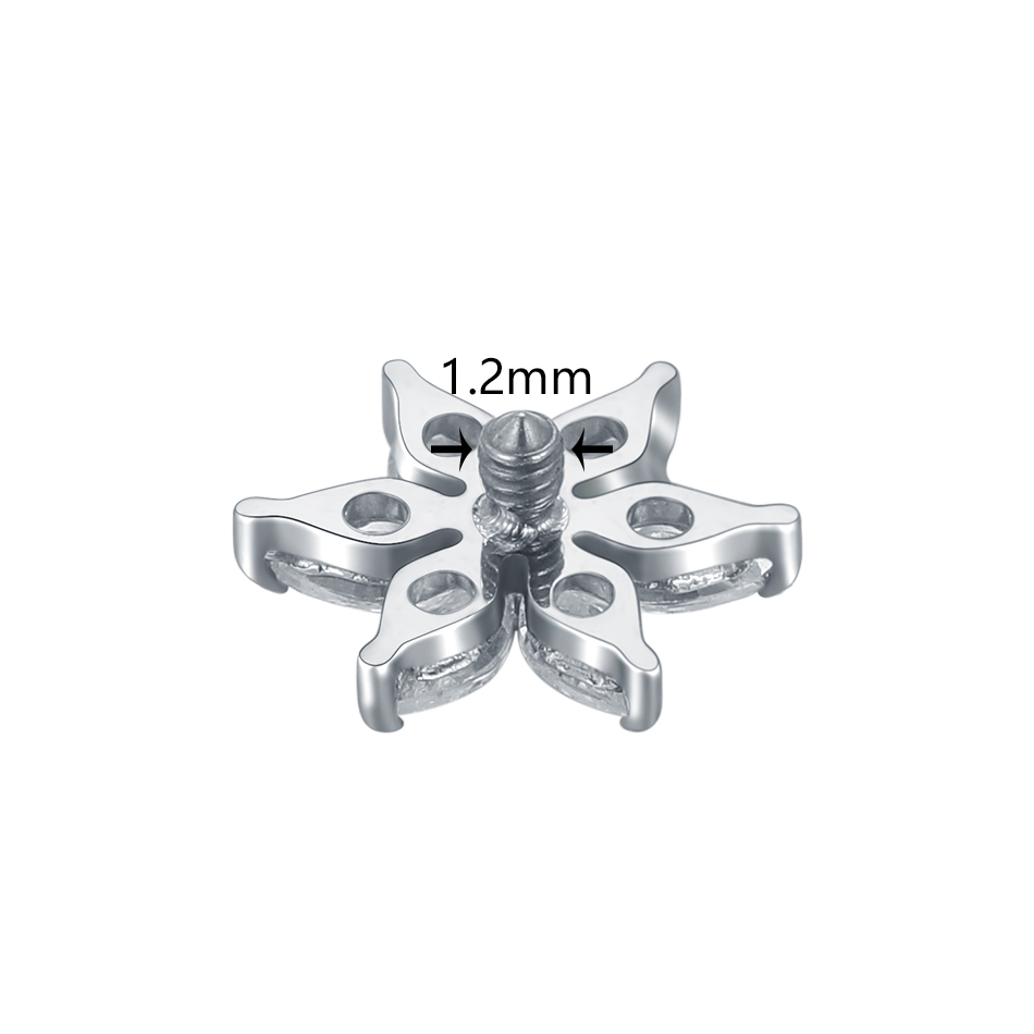 1/5 pièces titane cristal fleu - Body Jewelry Dermal avis et prix