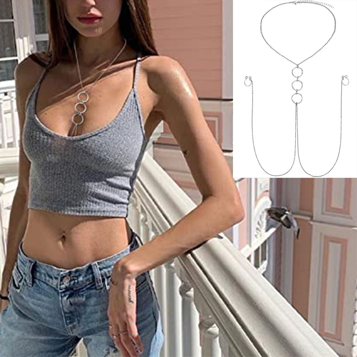 Faux anneau de mamelon en acie - Body Jewelry Nipple Chain avis et prix