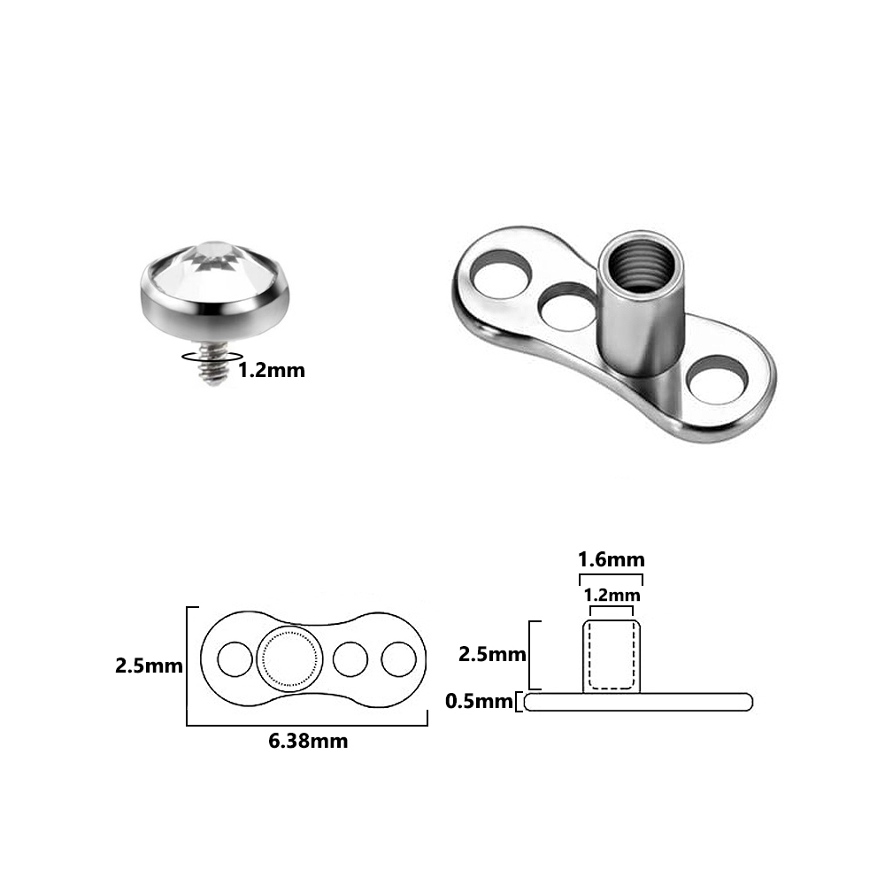 9 pièces-1 pièce en acier chir - Body Jewelry Dermal avis et prix